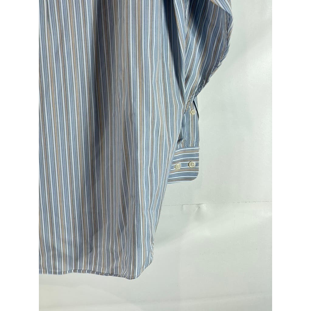 JOSEPH & FEISS INTERNATIONAL Men's Blue Striped Classic-Fit Shirt SZ 16.5 332/33