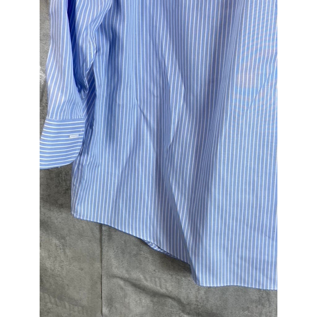 BROOKS BROTHERS Men's Blue Striped Regent-Fit Button-Up Dress Shirt SZ 16.5/32