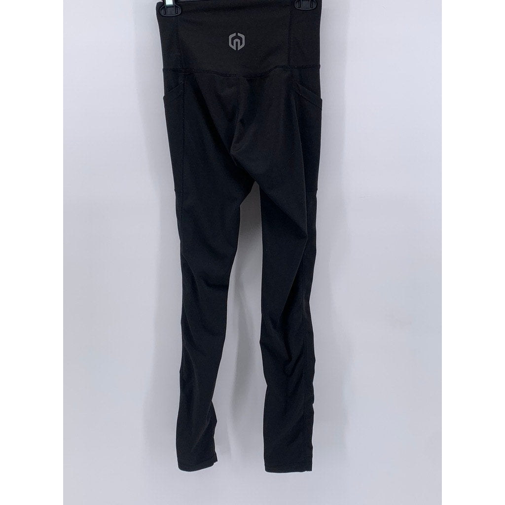 NELEUS Women's Black Solid Active Leggings SZ S