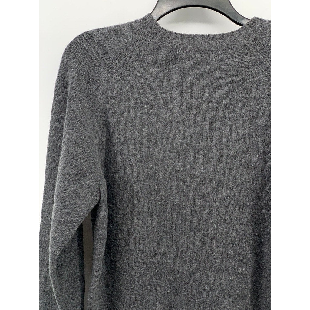 UNIQLO Men's Charcoal Gray Wool Crewneck Knit Long Sleeve Sweater SZ S