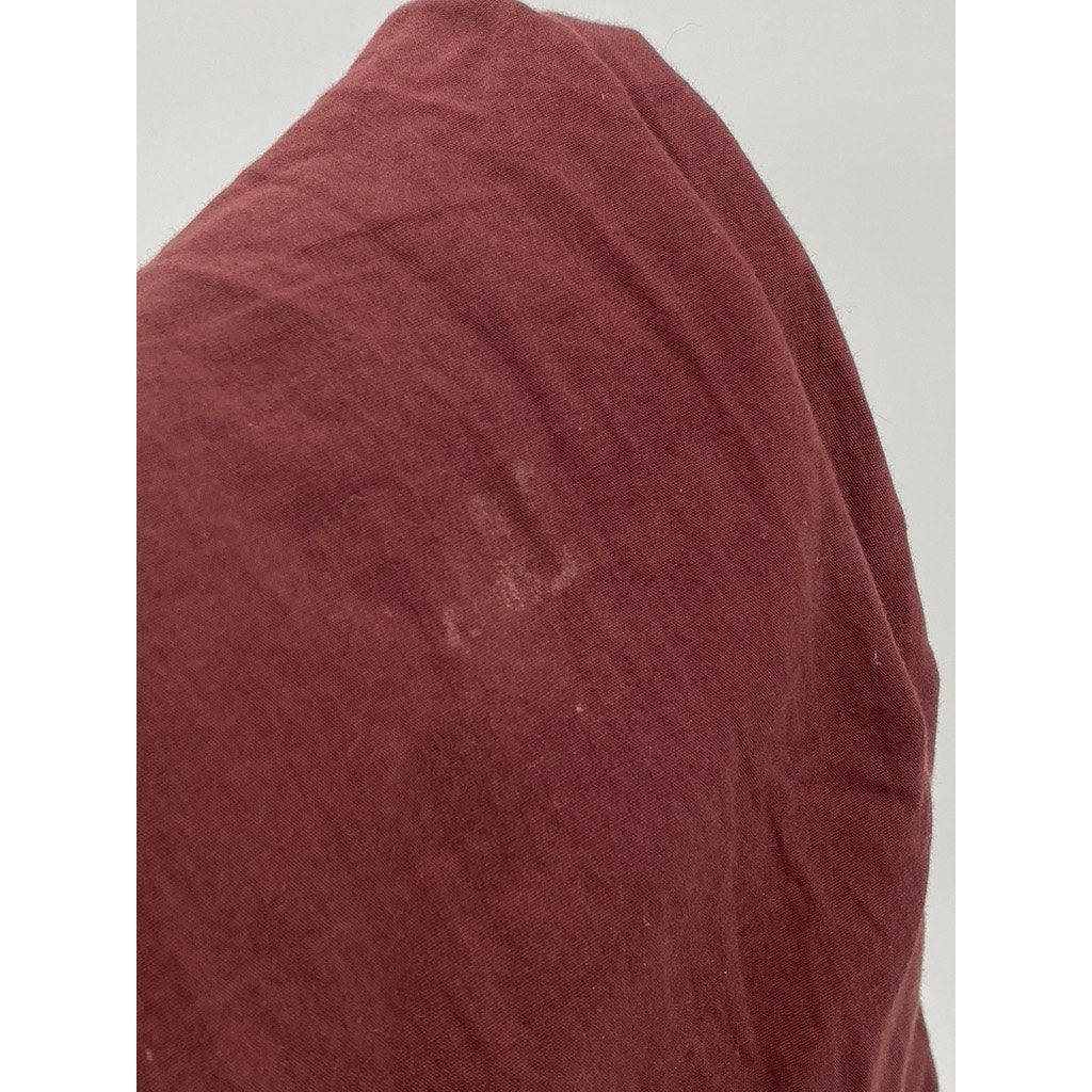 H&M Women's Burgundy Glitter Embroidered Trim Wrap Side Slit Pants 4