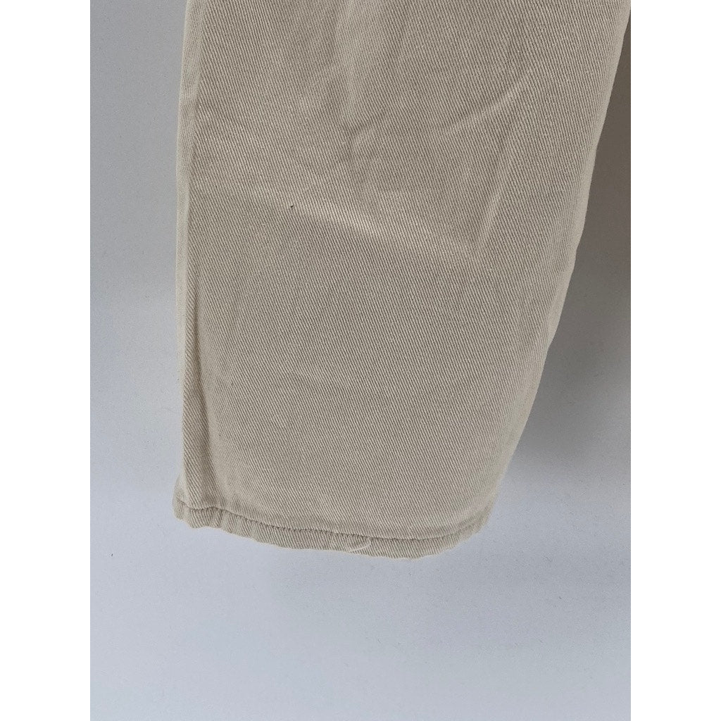 SIMPLE SOCIETY Women's Beige Denim Carpenter Raw-Hem Distressed Mom Jean SZ13/31