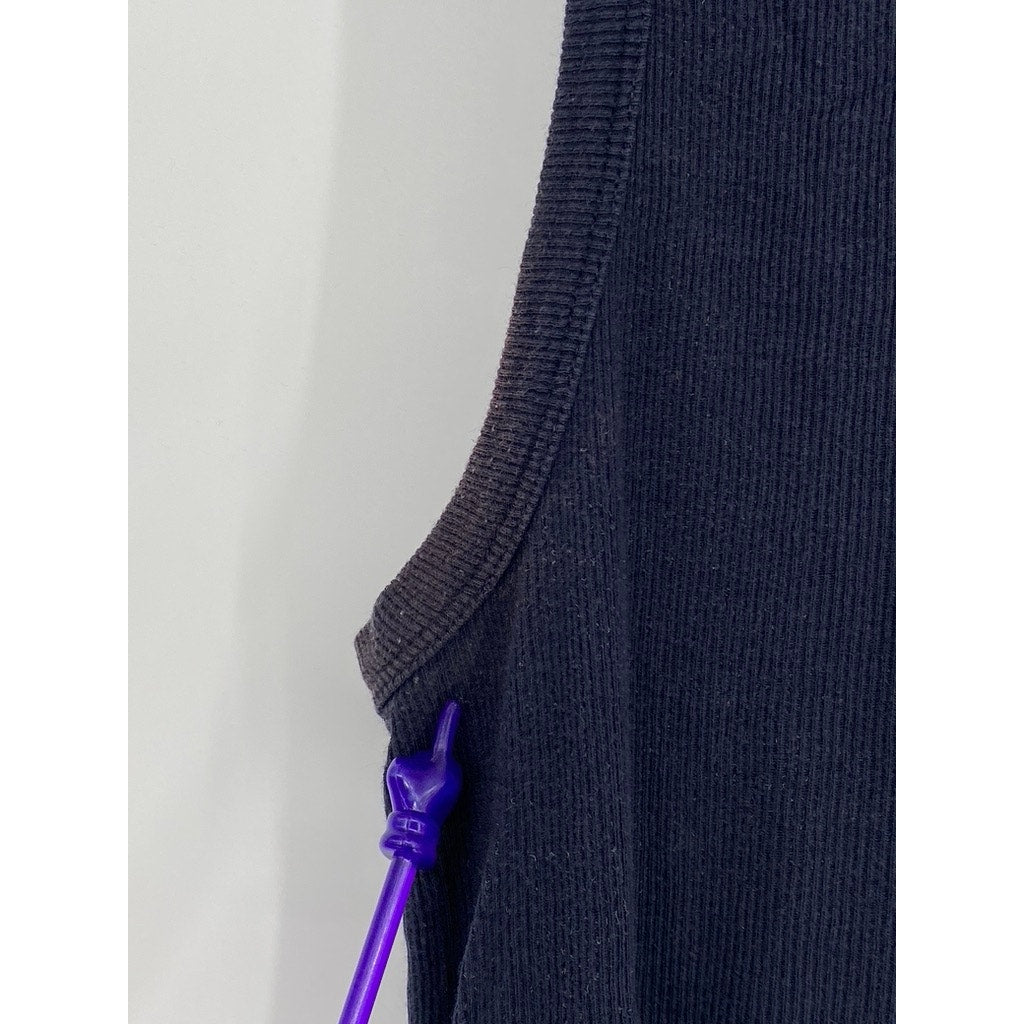 SAMSOE SAMSOE Women's Sky Captain Blue Ribbed Crewneck Alexo Tank Top SZ S