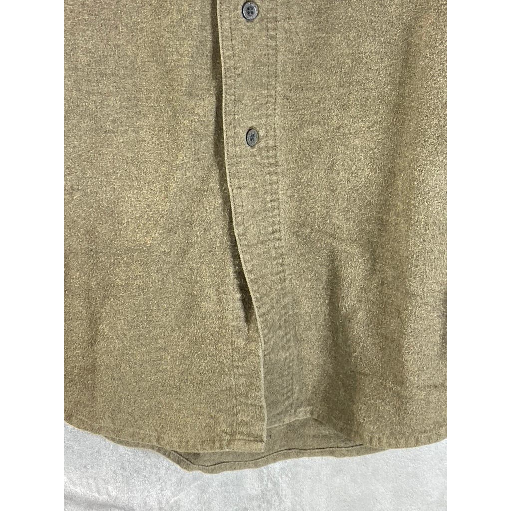 WOOLRICH Men's Brown Vintage Sportsman Chamois Button-Up Long Sleeve Shirt SZ L