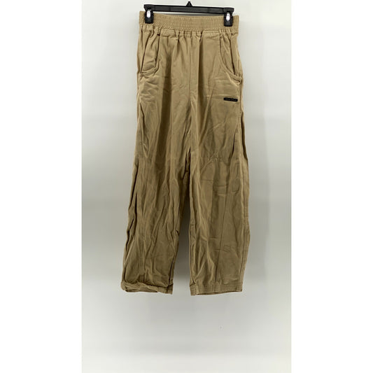 COLD GOLD Women's Tan Straight-Leg Pull-On Relaxed Fit Pant SZ M