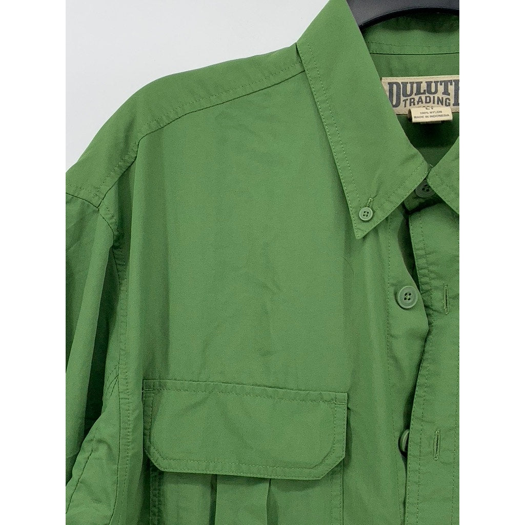 DULUTH TRADING CO Men's Tall Dark Green Button-Up Shirt SZ LT