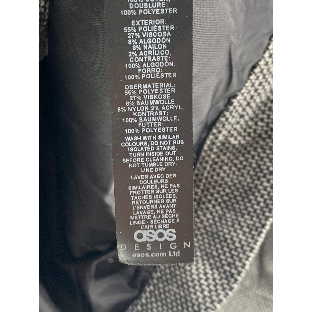 ASOS DESIGN Men's Gray Wool Look Textured Harrington Zip-Up Collared Jacket SZ S