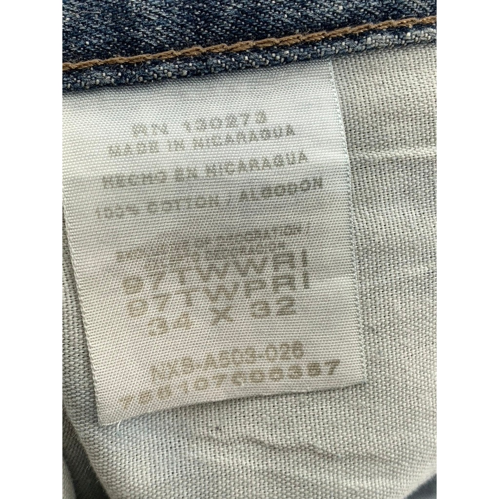 WRANGLER JEANS CO Men's Blue Denim Loose Fit Straight Leg Jeans SZ 34X32