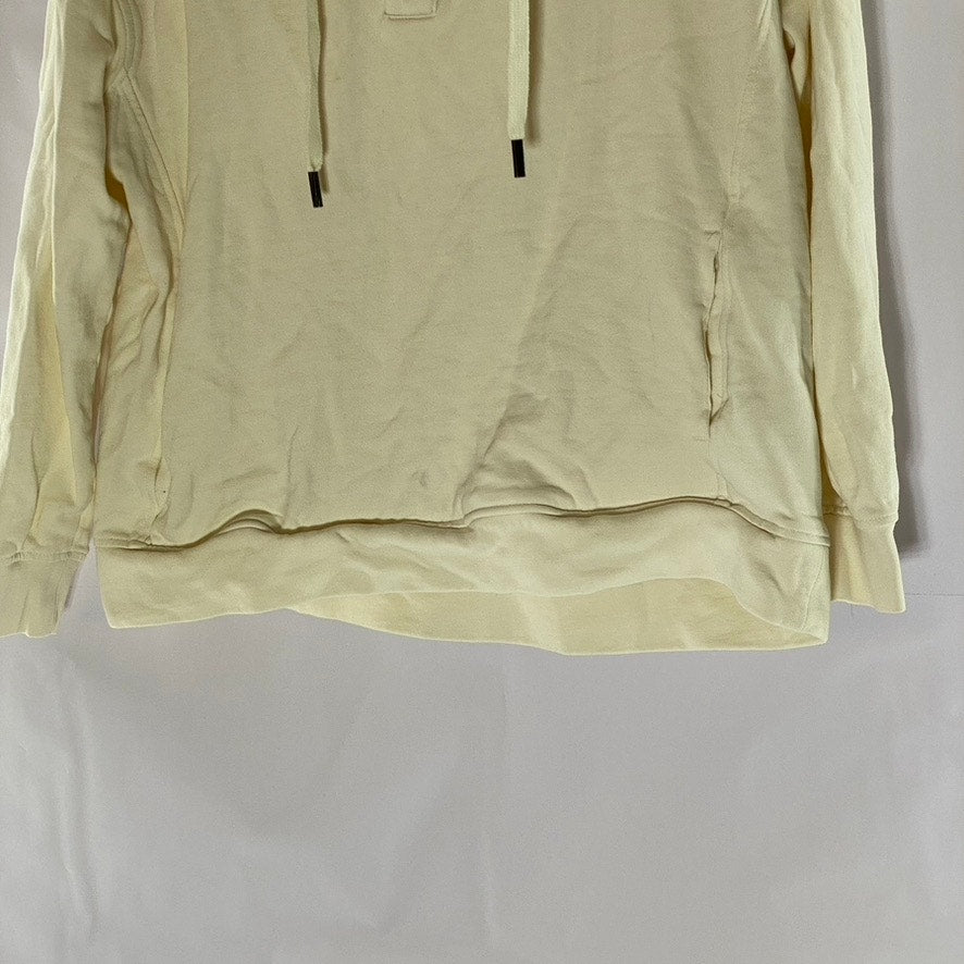 BATELA SEA STYLE Women's Cream Snap-Button Patch Logo Hooded Sweater SZ 8