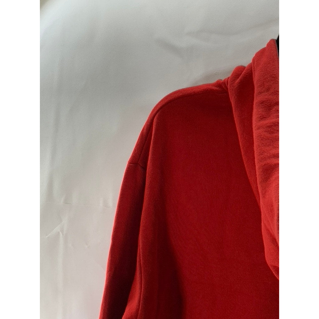 ZARA BASICS Women's Red Solid Pullover Hoodie SZ M