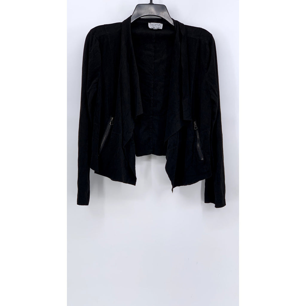 SOFIA JEANS BY SOFIA VERGARA Women's Black Drapey Moto Jacket SZ S