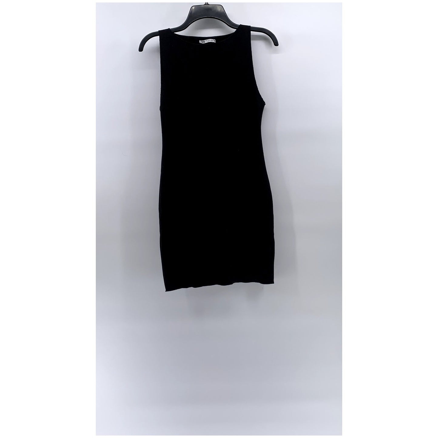 ZARA Women's Black Knit Crewneck Sleeveless Bodycon Mini Dress SZ M