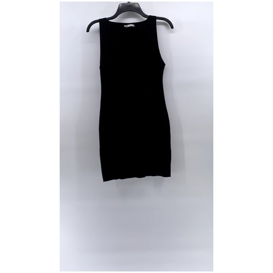 ZARA Women's Black Knit Crewneck Sleeveless Bodycon Mini Dress SZ M