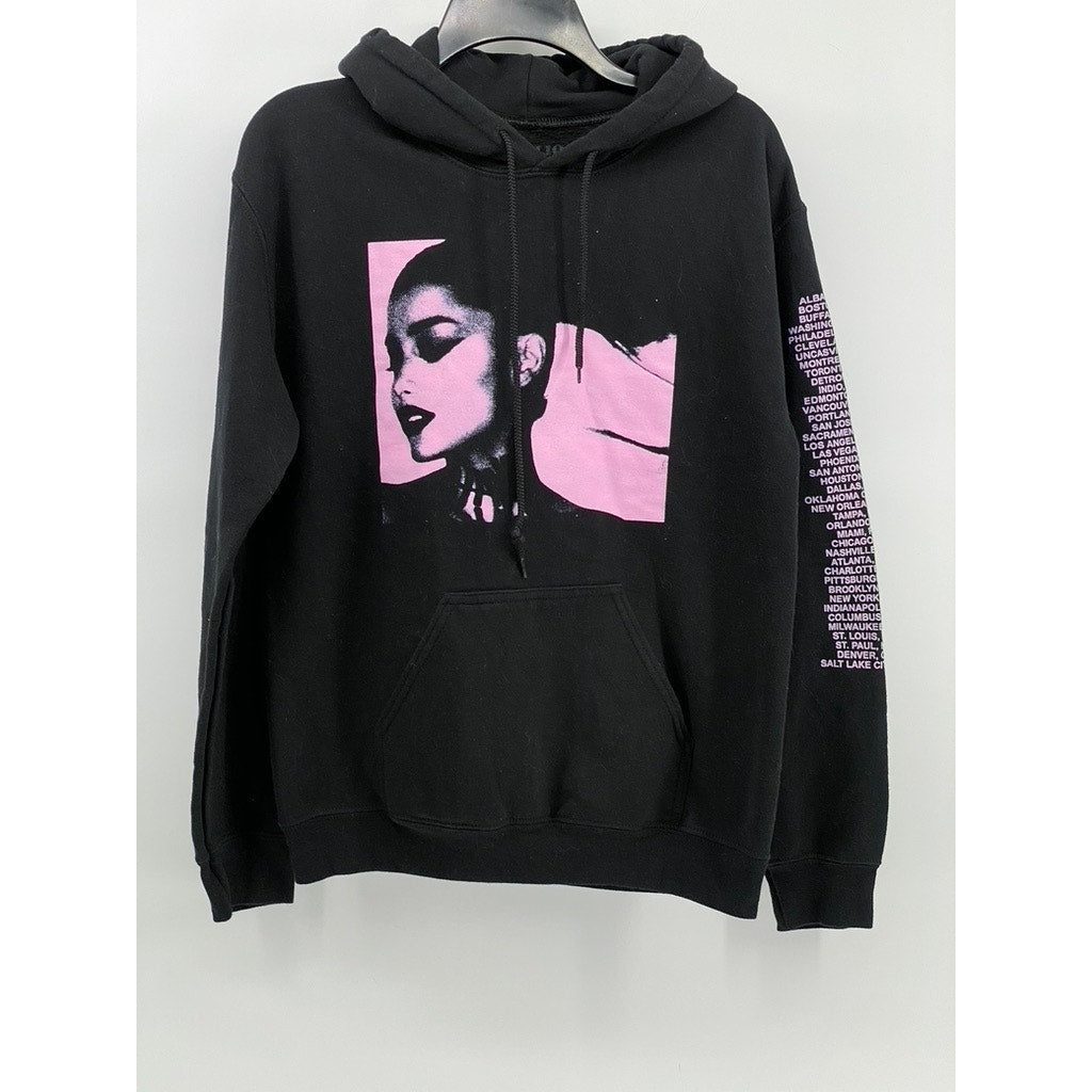 ARIANA GRANDE Unisex Adult Black-Pink Sweetener World Tour Graphic Hoodie SZ S