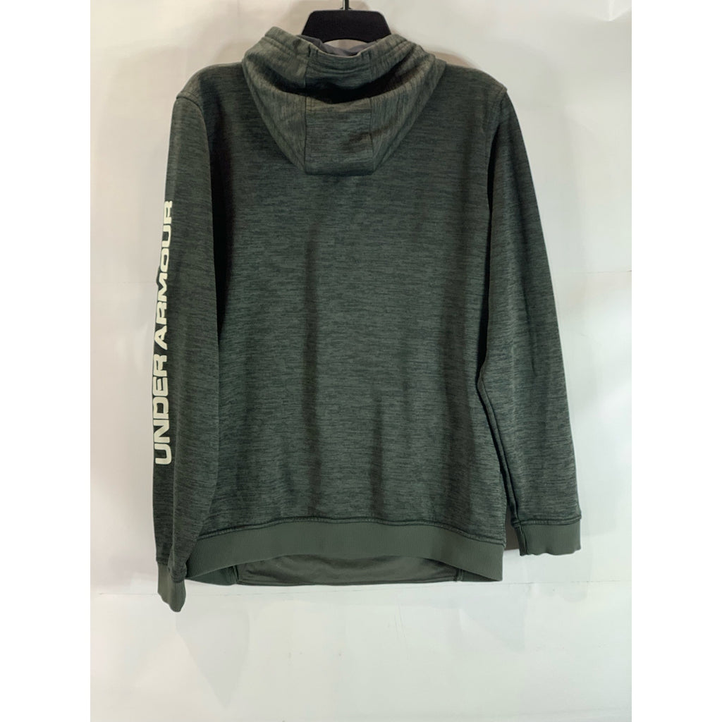 UNDER ARMOUR Men's Dark Green ColdGear Loose-Fit Pullover Hoodie SZ M