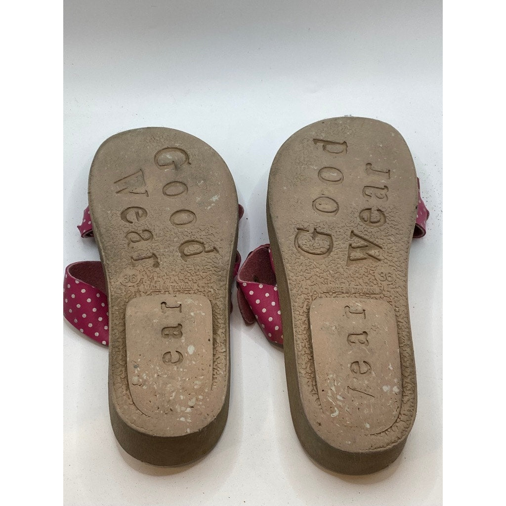 DIIN Women's Pink-White Polka Dot Slide Casual Sandals SZ 36(US6)