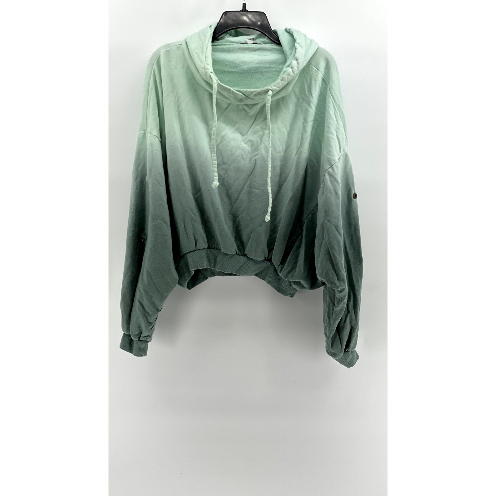 YOUNG FABULOUS AND BROKE Women's Green Ombre Hoodie SZ S/M