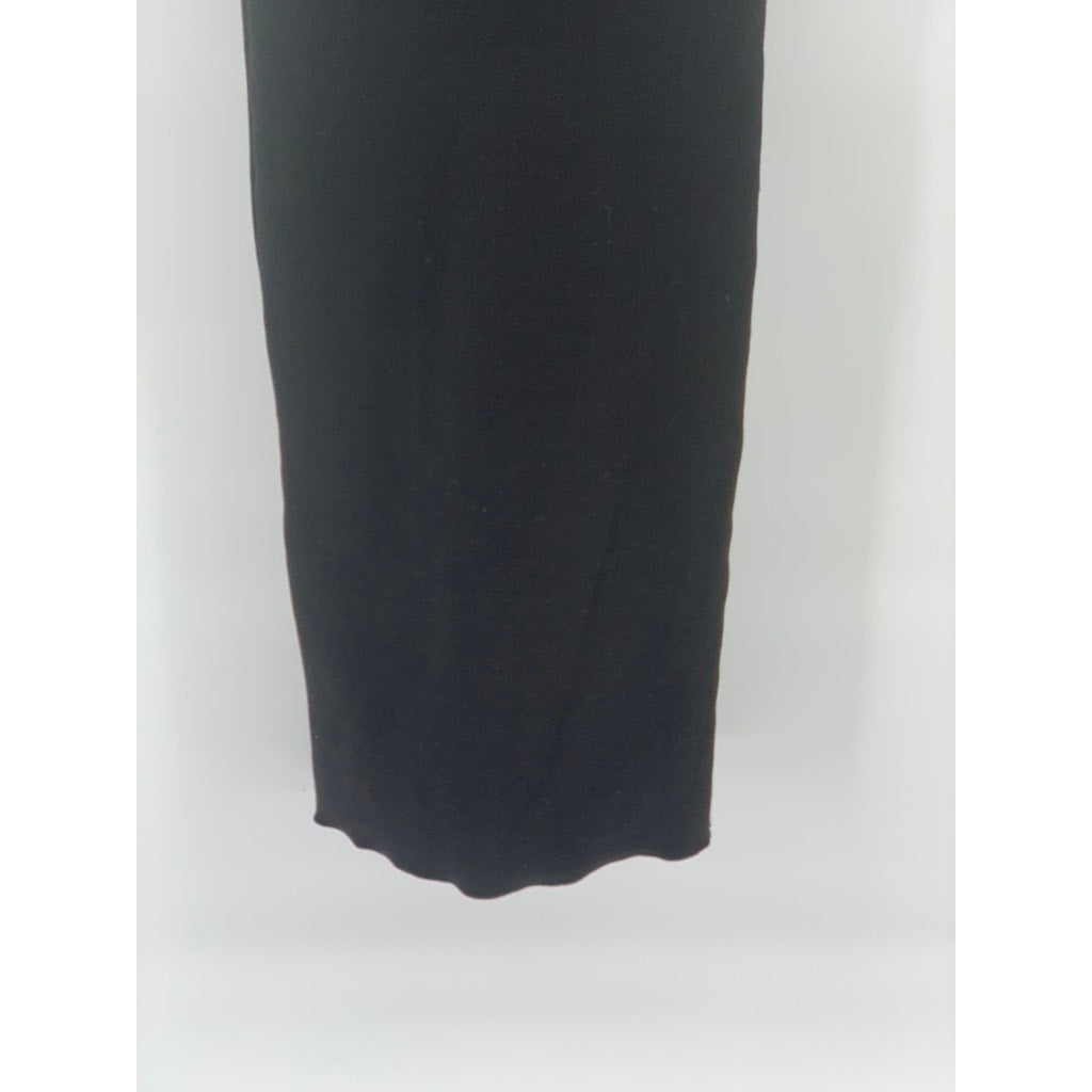 ZARA Women's Black Solid Scoop-Neck Sleeveless Open-Back Midi Bodycon Dress SZ S