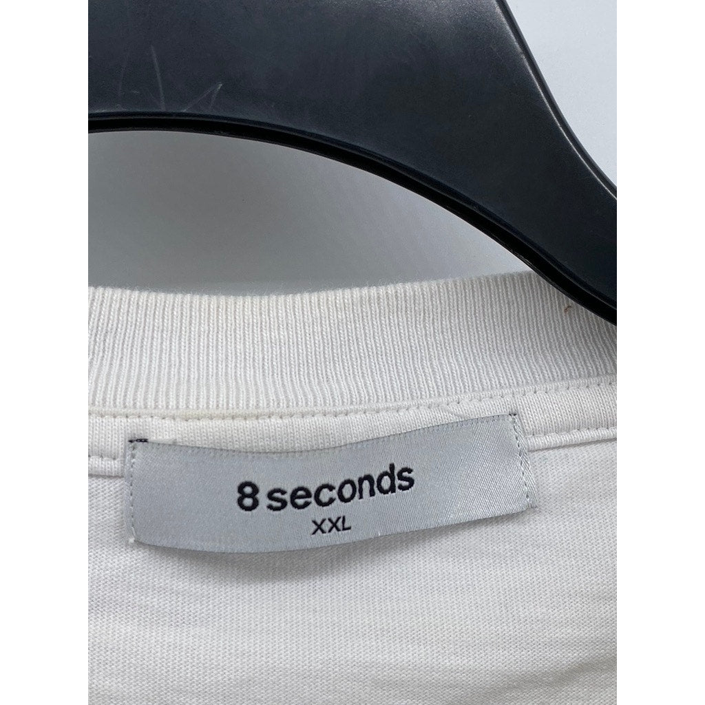 8SECONDS Men's White Crewneck Auto Repair Graphic Short Sleeve T-Shirt SZ 2XL