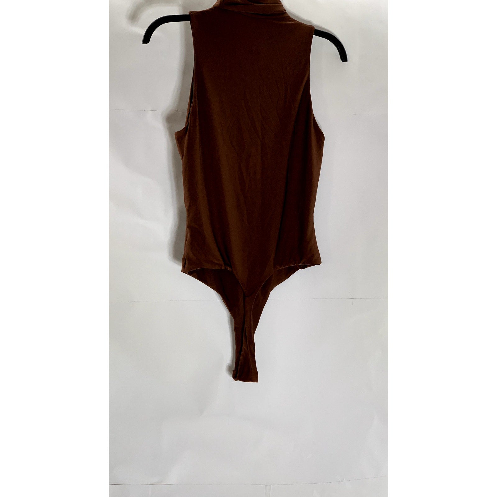 SHEIN Women's Chocolate Brown Mock-Neck Sleeveless Bodysuit SZ M