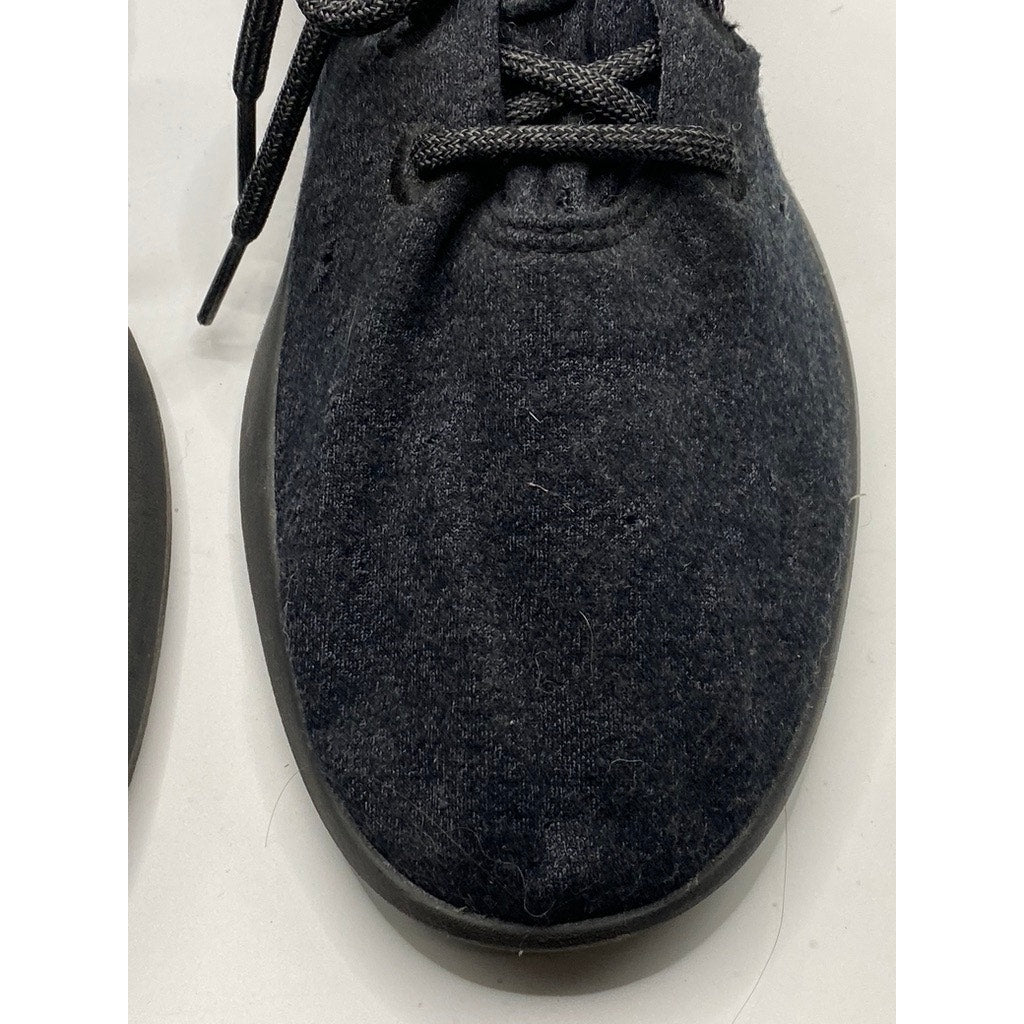 ALLBIRDS Women's Black Wool Lace-Up Lightweight Round-Toe Sneakers SZ 10