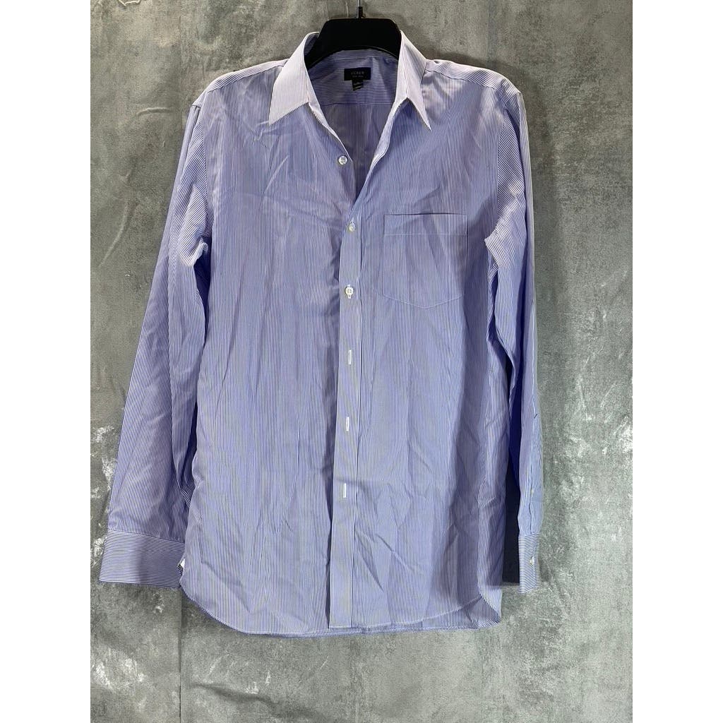 J.CREW Men's Light Blue Striped Non-Iron Button-Up Long Sleeve Shirt SZ M