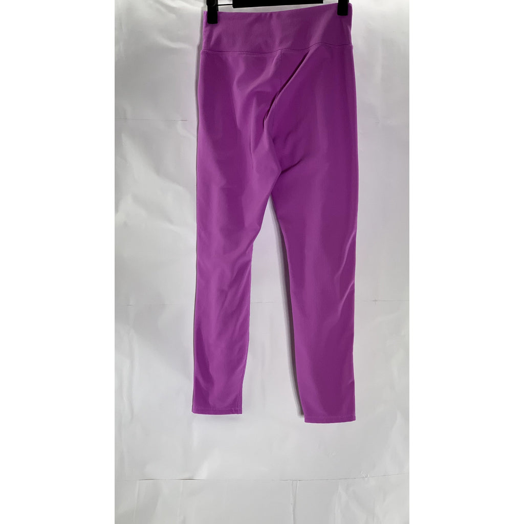 MOVE THEOLOGY Women's Orchid Purple Asymmetrical High-Rise Ribbed Leggings SZ S