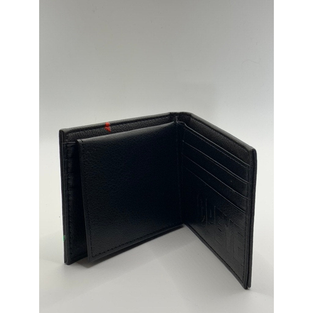 POPEYE THE SAILOR THE LEGEND Men's Black Faux-Leather Bi-Fold Flush Wallet