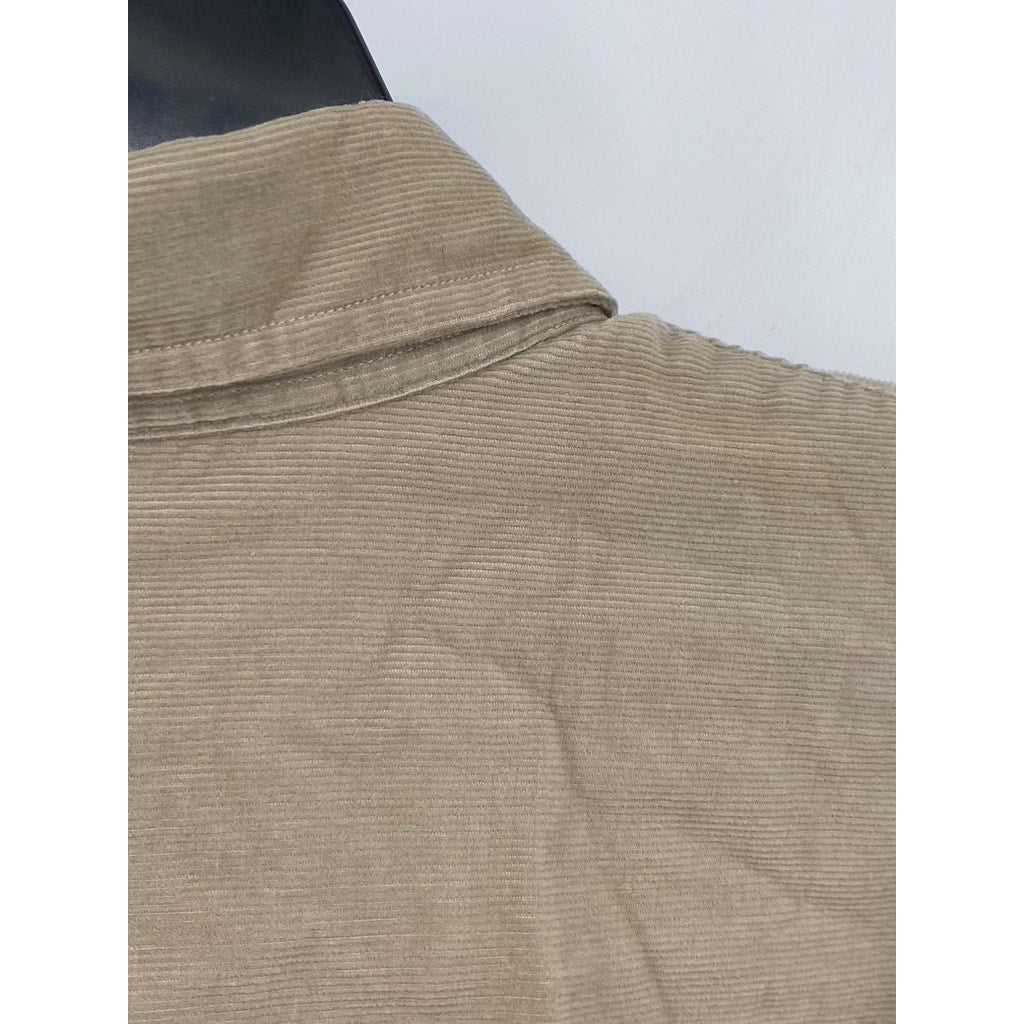 HAGGAR GENERATIONS Men's Beige Button Down SZ(LG)