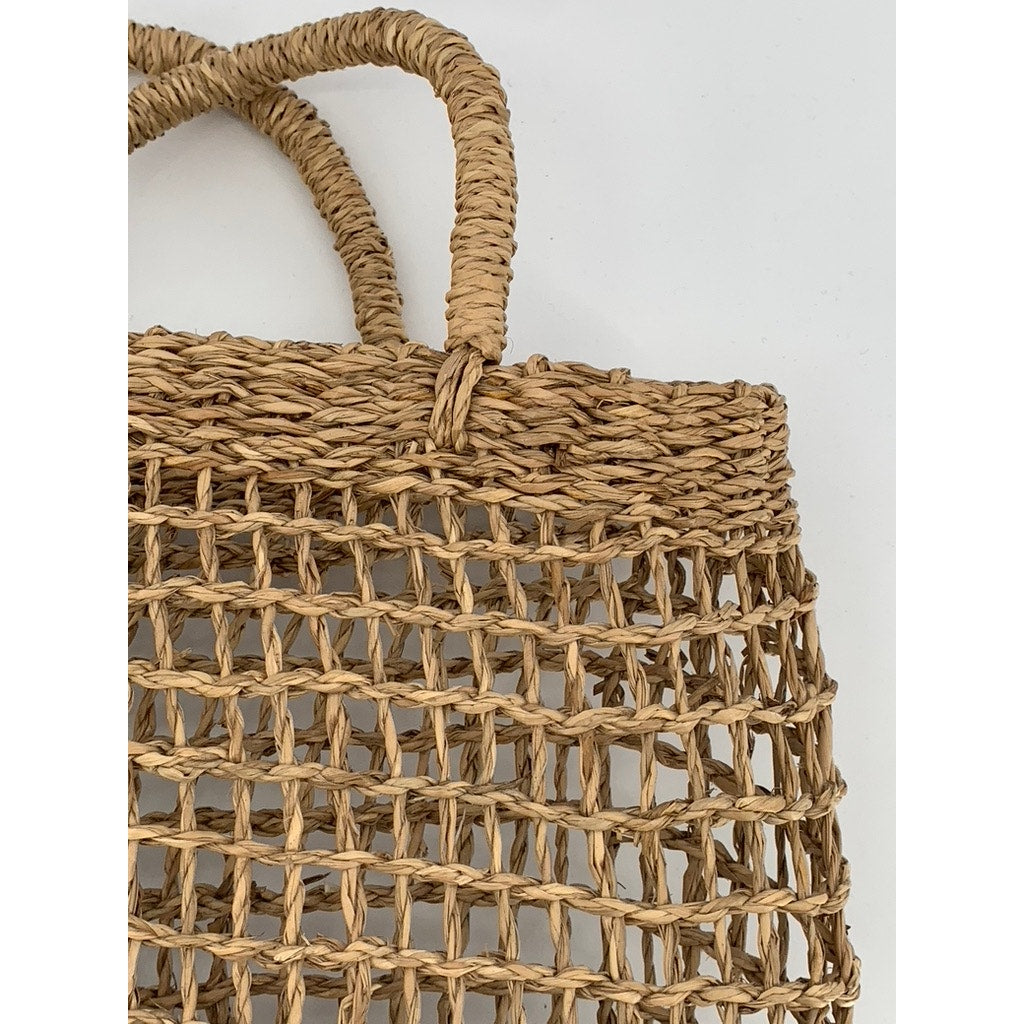 UNBRANDED Women's Tan Straw Woven Open Tote SZ OS