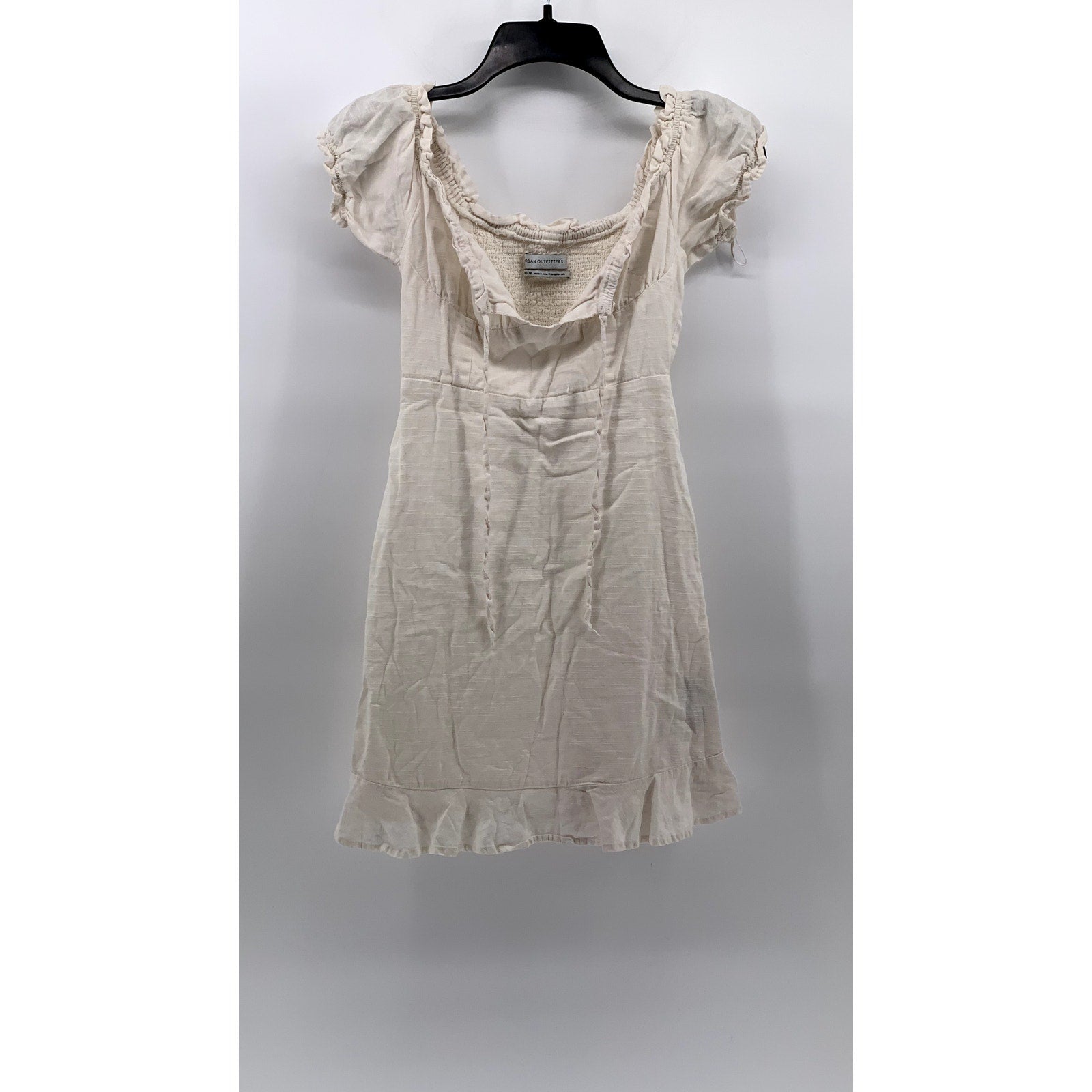 URBAN OUTFITTERS Women's Off-White Short Puff Sleeve A-Line Mini Dress SZ XS