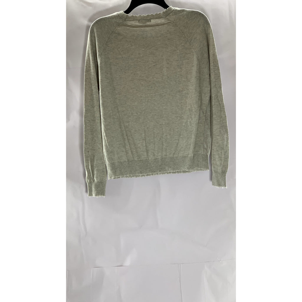 DIFFUSION By MINNIE ROSE Women's Gray Cotton/Cashmere Distressed Sweater SZ M