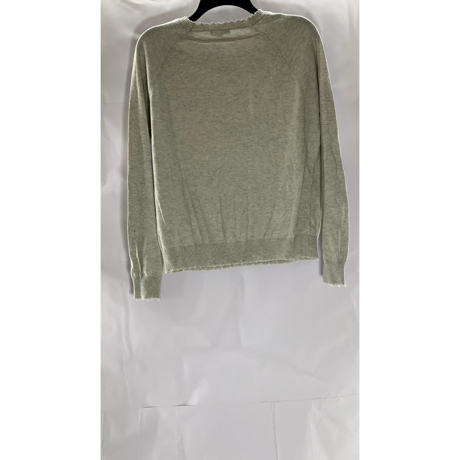 DIFFUSION By MINNIE ROSE Women's Gray Cotton/Cashmere Distressed Sweater SZ M