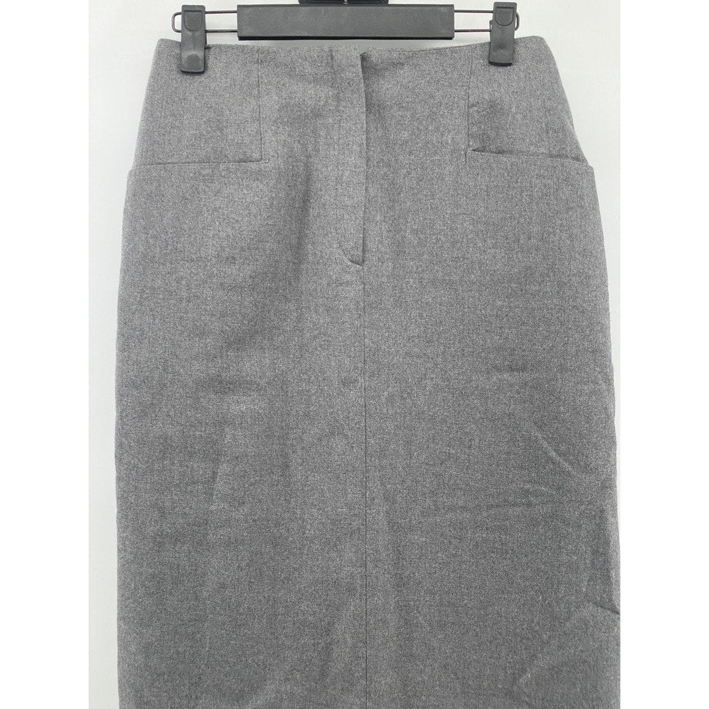 DESIGNS BY DEREK MARTIN Women's Vintage Gray Wool Straight Midi Skirt SZ 6