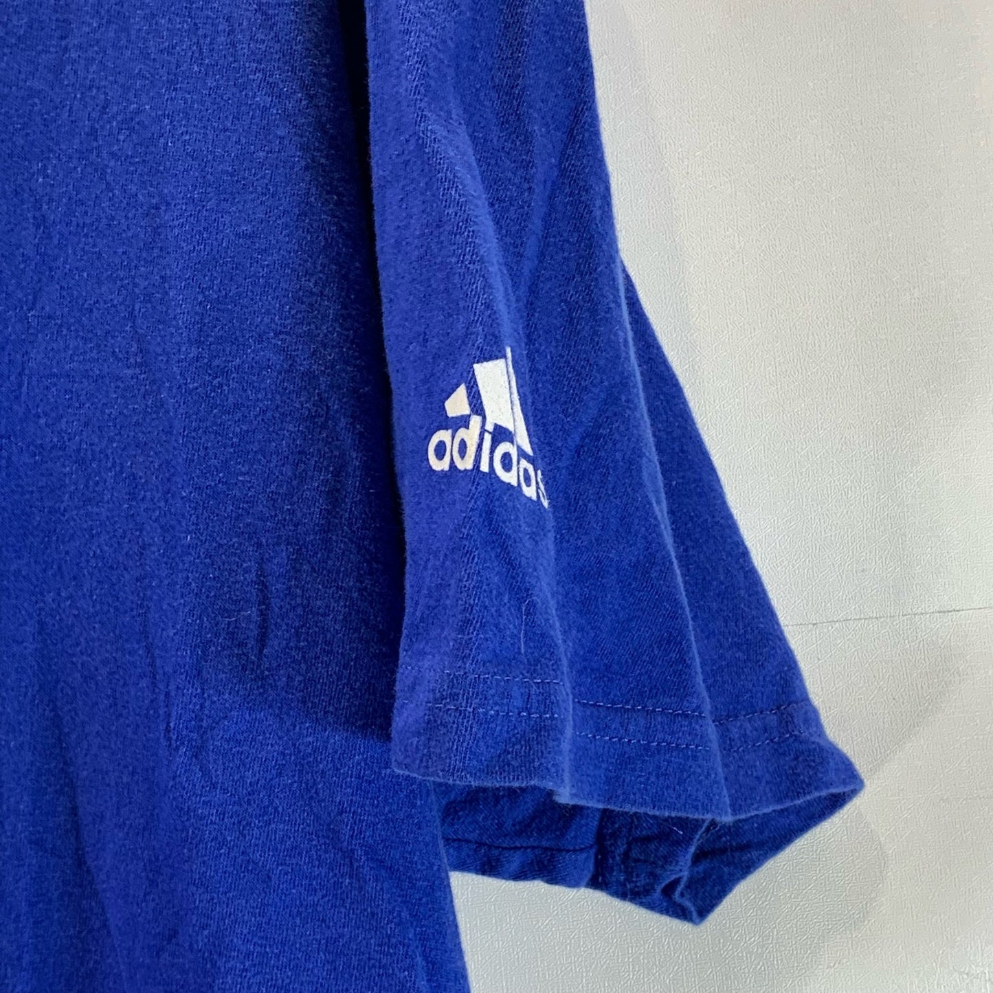 ADIDAS Men's Blue Large Logo Crewneck Short Sleeve The-Go-To T-Shirt SZ XL\