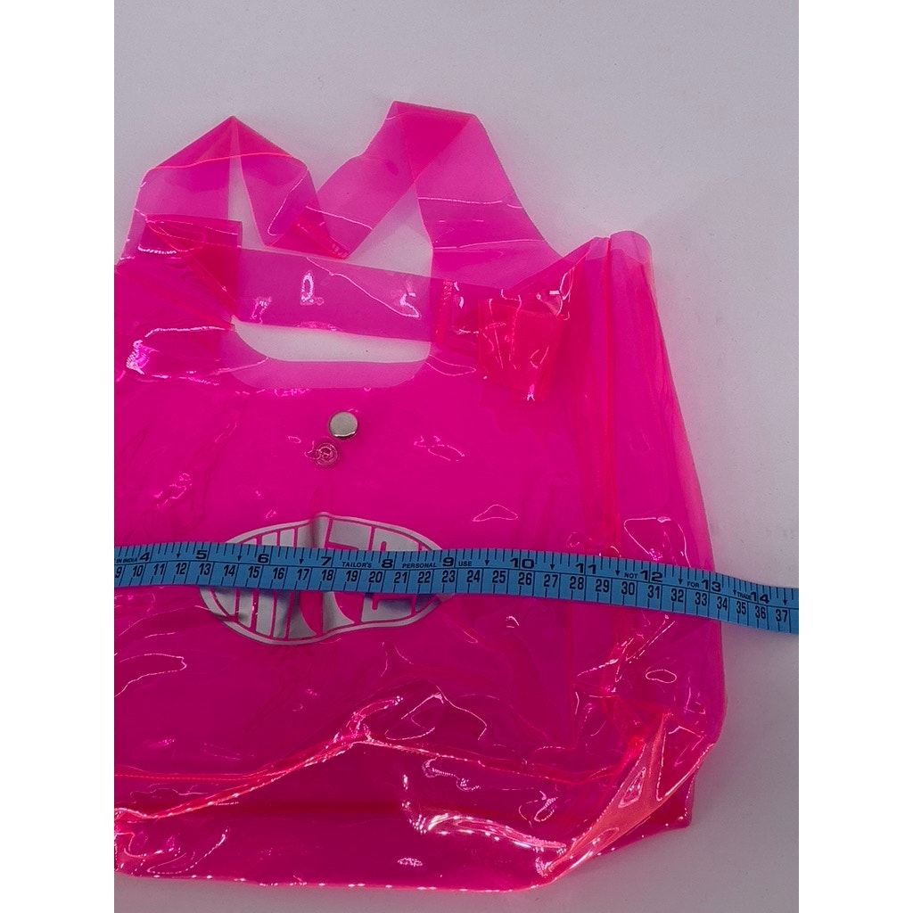 UNBRANDED Women's Neon Pink Nylon Clear Tote Bag SZ OS
