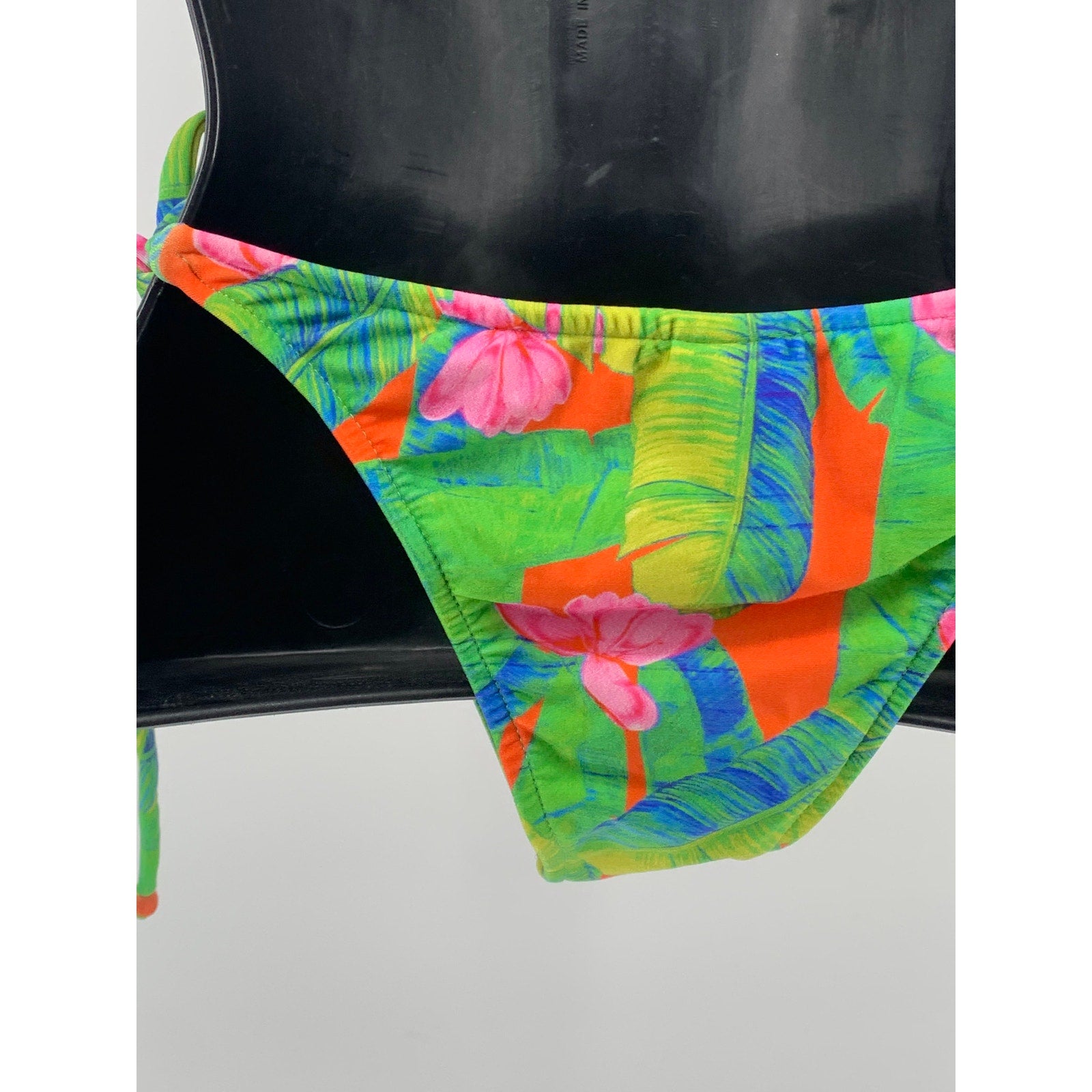 FARM Women's Green Tropical Floral Side-Tie Bikini Bottom SZ M
