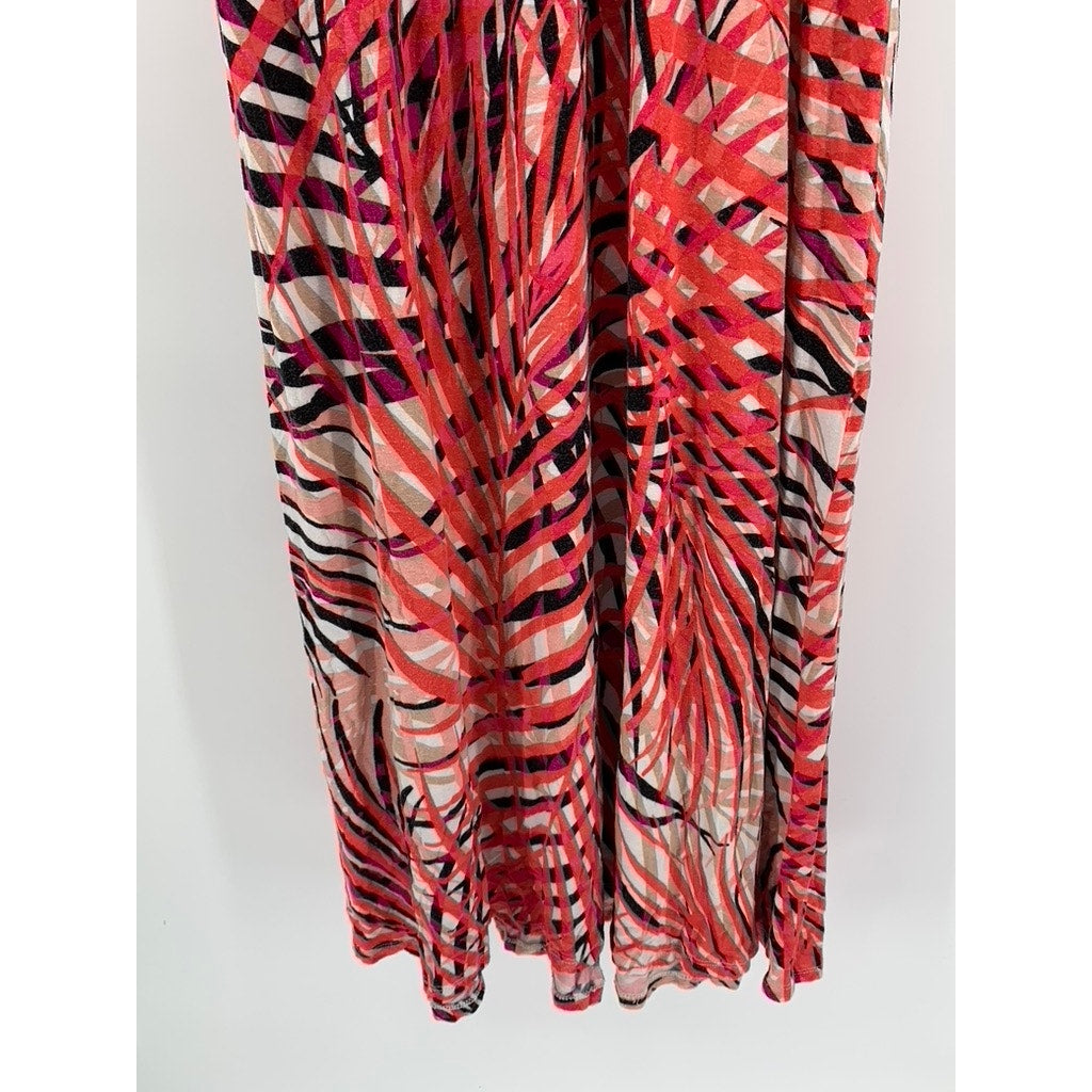 MOTHERHOOD Women's Red-Cream Floral Maxi Skirt SZ L