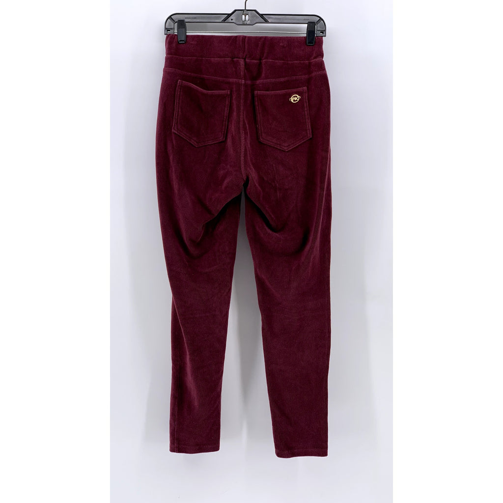 MICHAEL KORS Women's Maroon Corduroy Skinny Leg Pants SZ 28