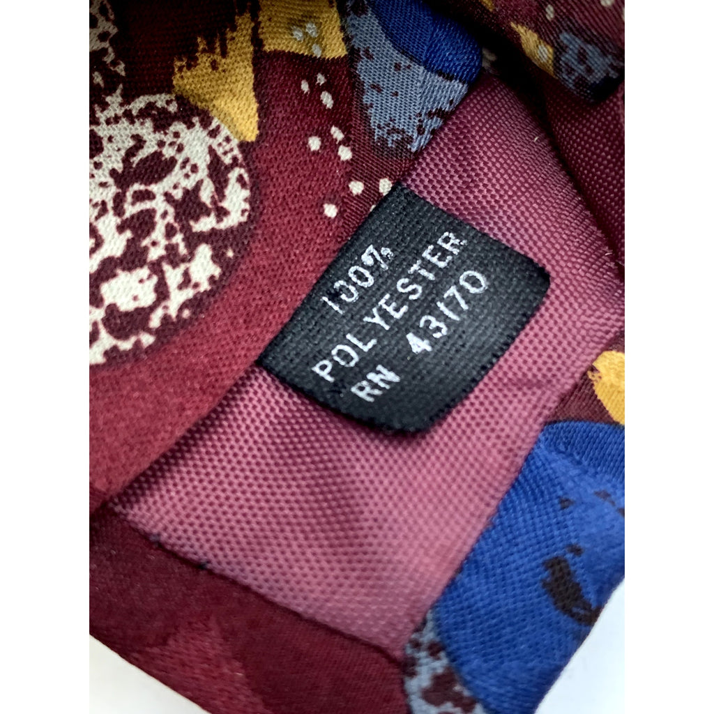 UNBRANDED Men's Burgundy-Multi Printed Tie