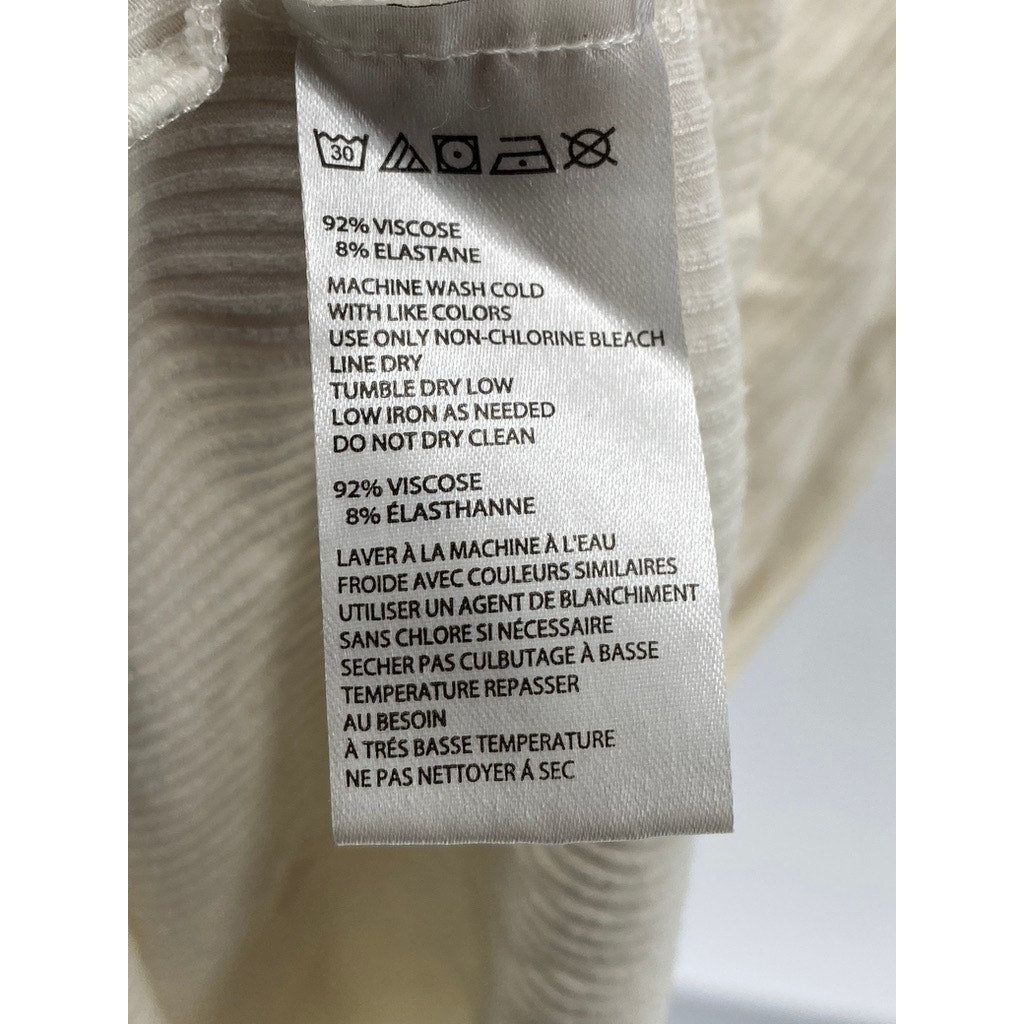 SILENCE+NOISE Women's Off-White Scoop-Neck Ribbed Racerback Midi Dress SZ XS