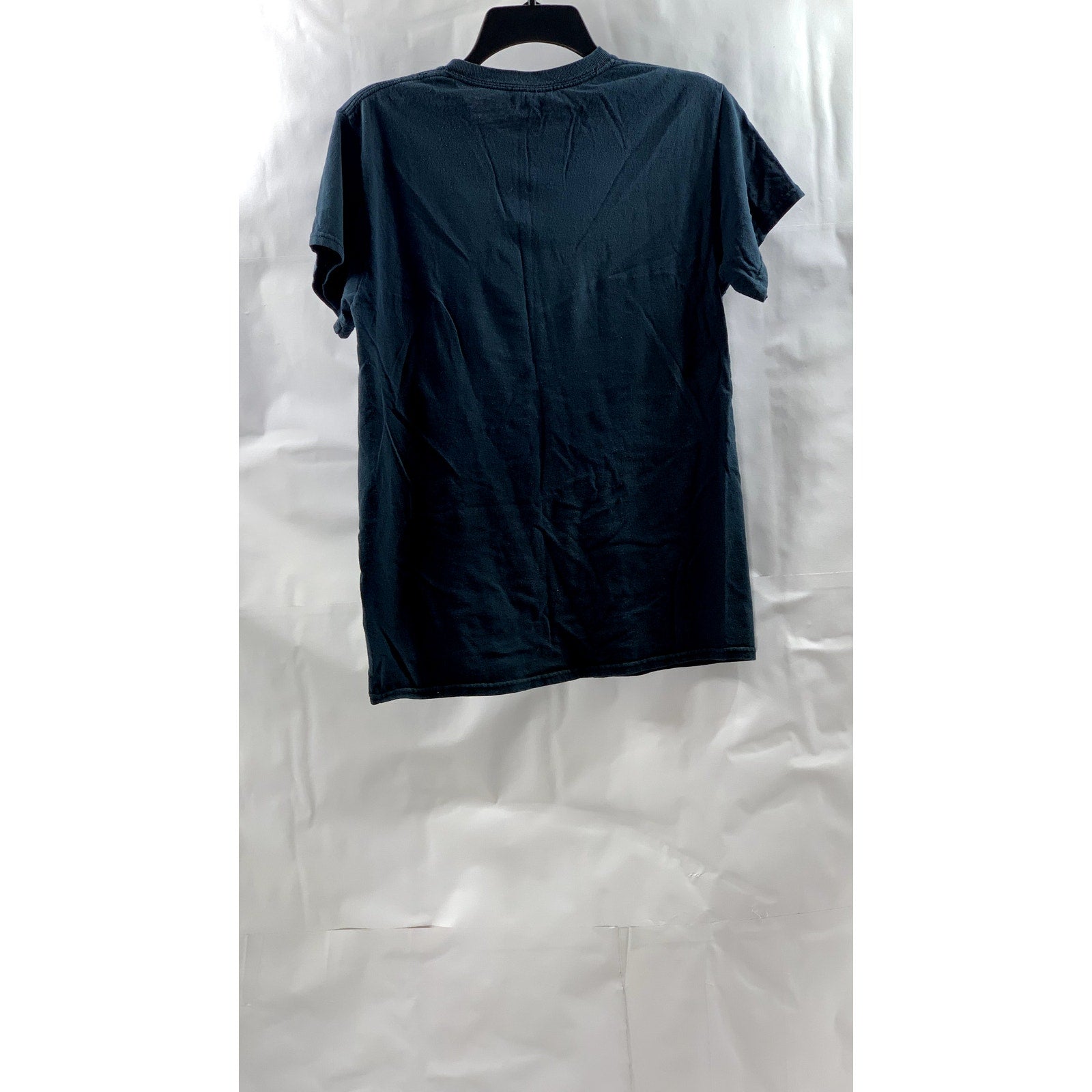 GILDAN Men's Navy Blue Crewneck Graphic Heavy Cotton Short Sleeve T-Shirt SZ S