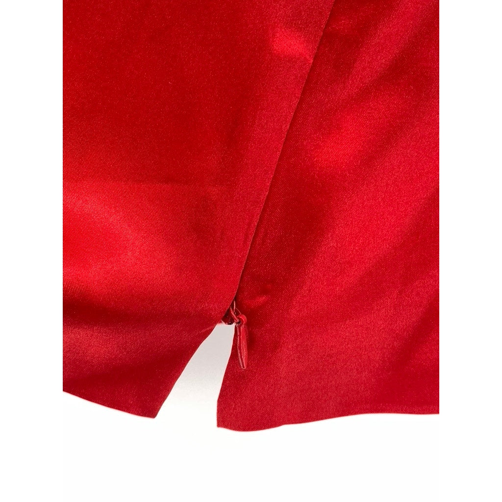 JOHN MEYER OF NORWICH Women's Red Satin-Like Scoop-Neck Tank Top SZ 12