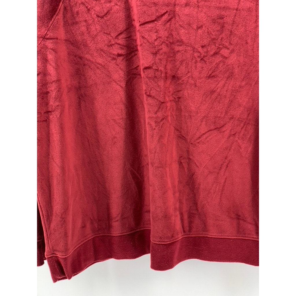 STARS ABOVE Women's Burgundy Velour Crewneck Sweater SZ 2XL