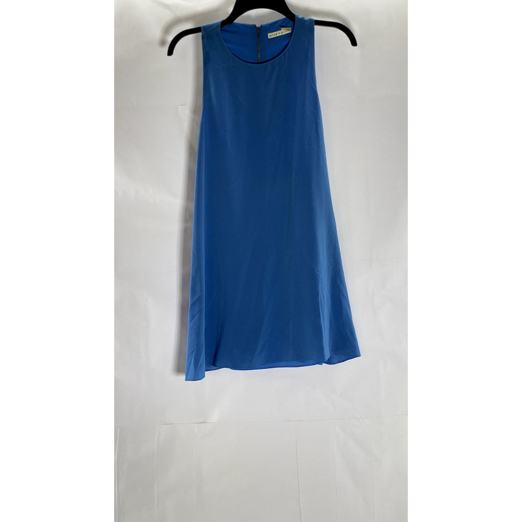 ALICE+OLIVIA Women's Blue Fletcher Low Racerback A-Line Mini Dress SZ XS