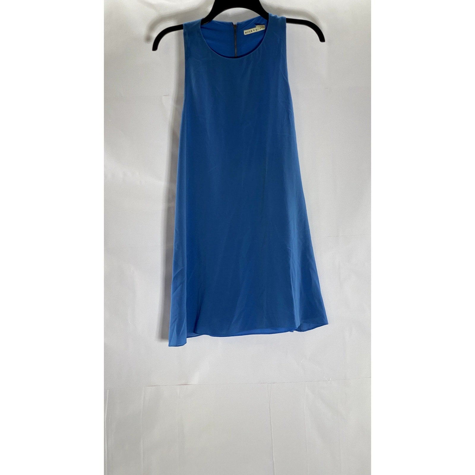ALICE+OLIVIA Women's Blue Fletcher Low Racerback A-Line Mini Dress SZ XS