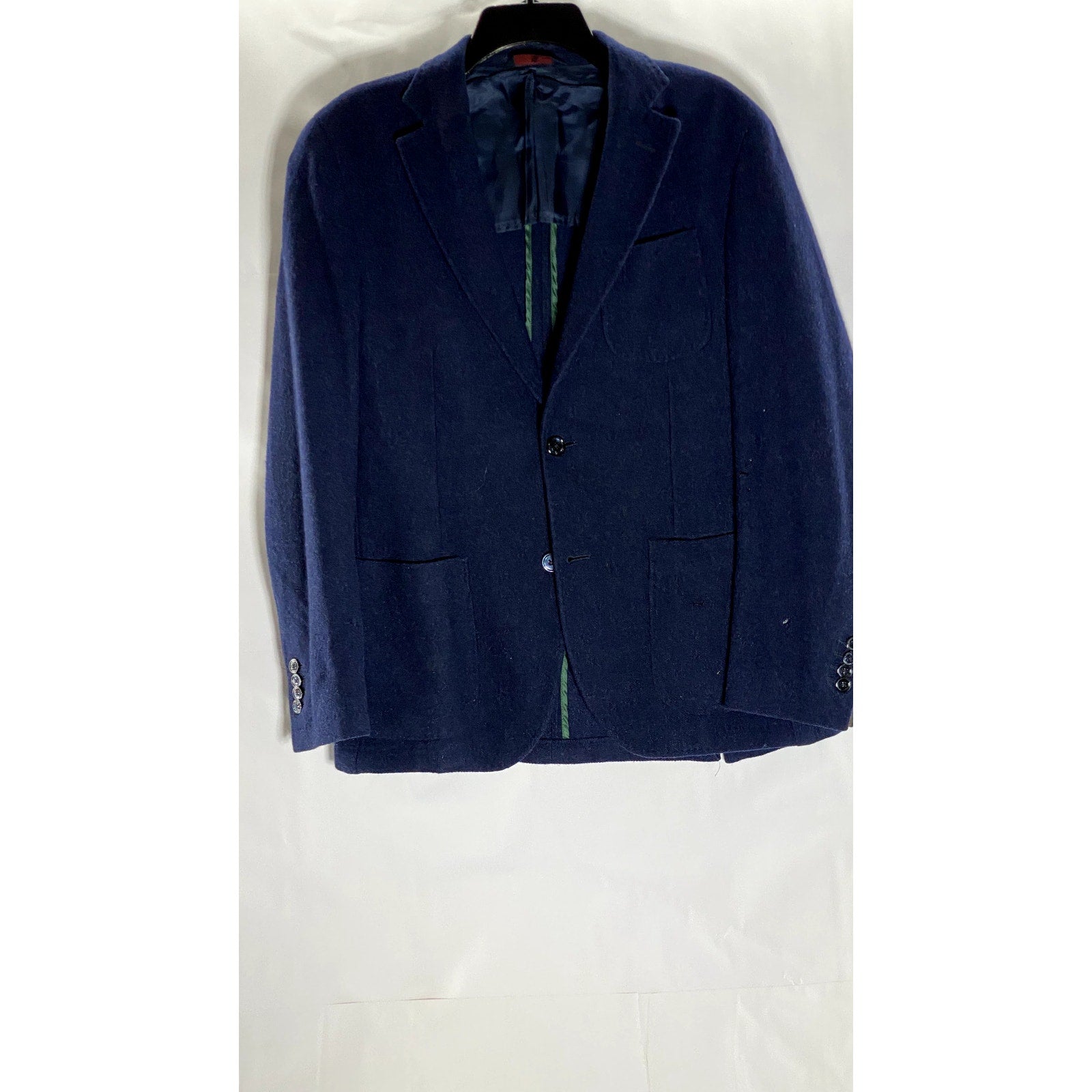 MASSIMO DUTTI Men's Navy Cashmere Two-Button Long Sleeve Collar Blazer SZ 38