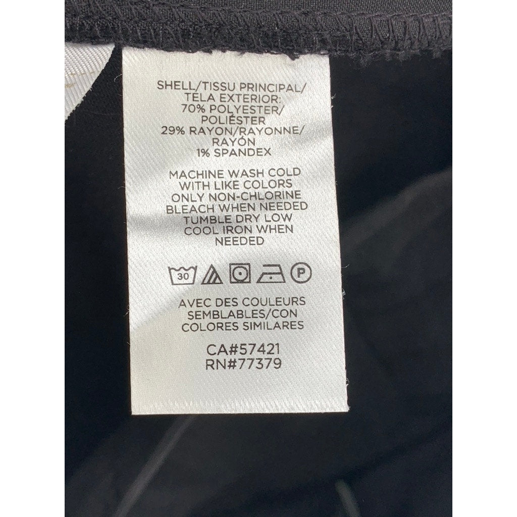 ANN TAYLOR Women's Petite Black Pleated Slim Leg Pants SZ 8P