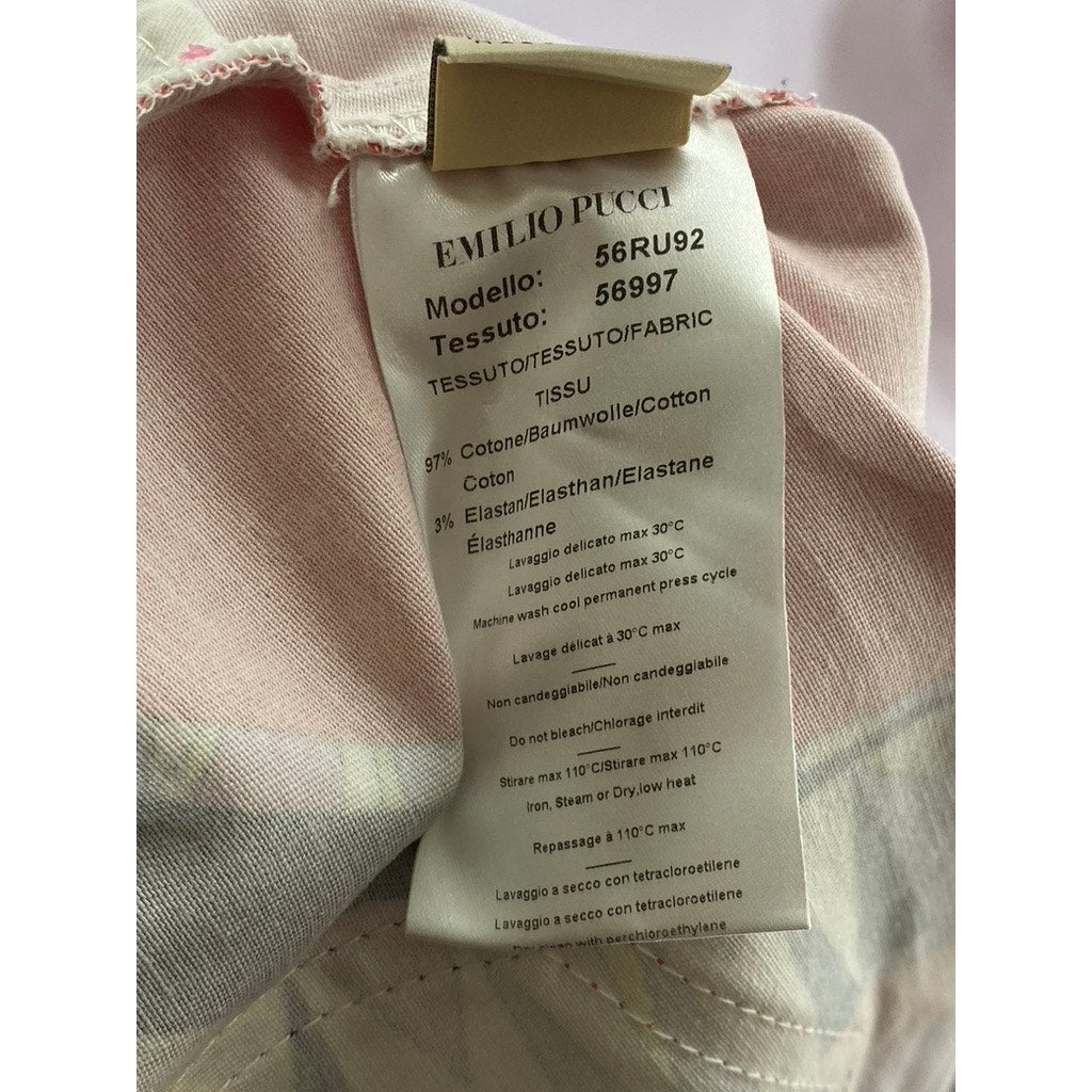 EMILIO PUCCI Women's Pink-Multicolor Printed Bermuda Shorts SZ 14