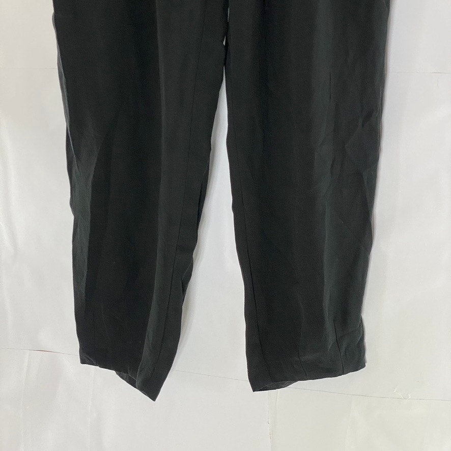 EILEEN FISHER Women's Black Solid Silk Pleated Pull-On Ankle Pant SZ S